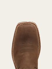 Ariat 10014067 Mens Hybrid Rancher Waterproof Western Boot Oily Distressed Brown toe view. If you need any assistance with this item or the purchase of this item please call us at five six one seven four eight eight eight zero one Monday through Saturday 10:00a.m EST to 8:00 p.m EST
