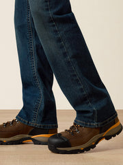 Ariat 10016220 Mens Rebar M4 Relaxed DuraStretch Edge Boot Cut Jean Bodie Navy legs view. If you need any assistance with this item or the purchase of this item please call us at five six one seven four eight eight eight zero one Monday through Saturday 10:00a.m EST to 8:00 p.m EST
