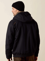 Ariat 10023915 Mens Rebar Duracanvas Hooded Jacket Black back view. If you need any assistance with this item or the purchase of this item please call us at five six one seven four eight eight eight zero one Monday through Saturday 10:00a.m EST to 8:00 p.m EST
