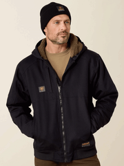 Ariat 10023915 Mens Rebar Duracanvas Hooded Jacket Black front view. If you need any assistance with this item or the purchase of this item please call us at five six one seven four eight eight eight zero one Monday through Saturday 10:00a.m EST to 8:00 p.m EST
