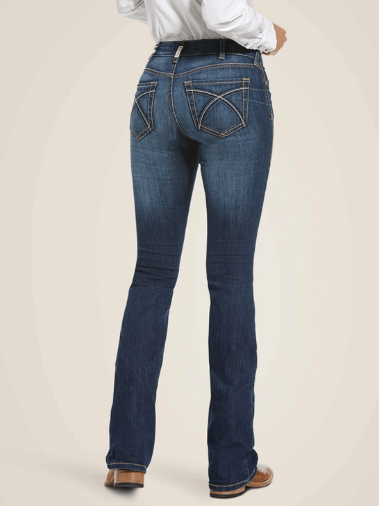 Ariat 10027713 Womens Perfect Rise Rosa Boot Cut Jeans Lita Navy back view. If you need any assistance with this item or the purchase of this item please call us at five six one seven four eight eight eight zero one Monday through Saturday 10:00a.m EST to 8:00 p.m EST