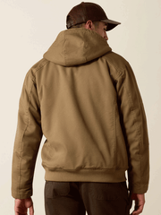 Ariat 10032964 Mens Rebar Duracanvas Hooded Jacket Dark Khaki back view. If you need any assistance with this item or the purchase of this item please call us at five six one seven four eight eight eight zero one Monday through Saturday 10:00a.m EST to 8:00 p.m EST