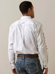 Ariat 10040911 Mens Team Logo Twill Classic Fit Shirt Mexico White back view. If you need any assistance with this item or the purchase of this item please call us at five six one seven four eight eight eight zero one Monday through Saturday 10:00a.m EST to 8:00 p.m EST
