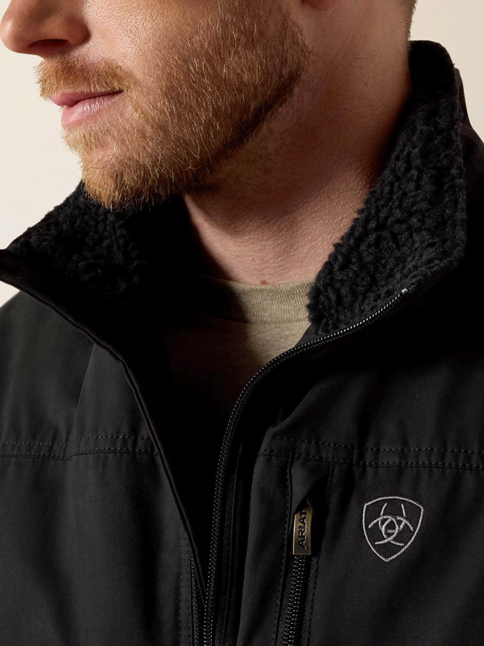 Ariat 10041631 Mens Grizzly Canvas Concealed Carry Jacket Black front view. If you need any assistance with this item or the purchase of this item please call us at five six one seven four eight eight eight zero one Monday through Saturday 10:00a.m EST to 8:00 p.m EST
