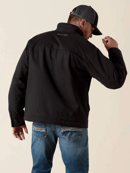 Ariat 10041631 Mens Grizzly Canvas Concealed Carry Jacket Black back view. If you need any assistance with this item or the purchase of this item please call us at five six one seven four eight eight eight zero one Monday through Saturday 10:00a.m EST to 8:00 p.m EST

