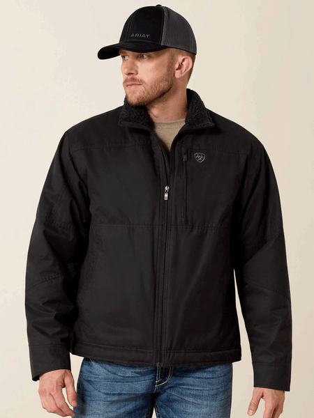 Ariat 10041631 Mens Grizzly Canvas Concealed Carry Jacket Black front view. If you need any assistance with this item or the purchase of this item please call us at five six one seven four eight eight eight zero one Monday through Saturday 10:00a.m EST to 8:00 p.m EST
