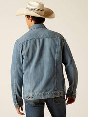 Ariat 10048254 Mens Denim Trucker Jacket Roby back view. If you need any assistance with this item or the purchase of this item please call us at five six one seven four eight eight eight zero one Monday through Saturday 10:00a.m EST to 8:00 p.m EST