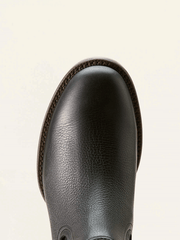 Ariat 10053637 Mens Booker Chelsea Round Toe Western Boot Black Deertan toe view. If you need any assistance with this item or the purchase of this item please call us at five six one seven four eight eight eight zero one Monday through Saturday 10:00a.m EST to 8:00 p.m EST