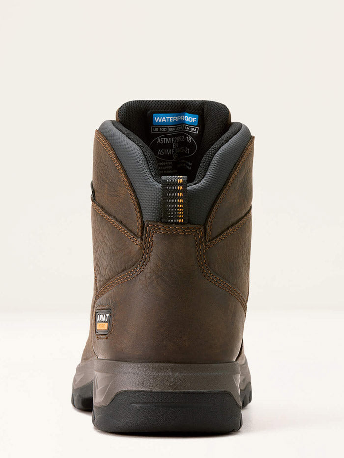 Ariat 10054293 Mens Turbo Duratread Waterproof Work Boot Dark Brown front and side view. If you need any assistance with this item or the purchase of this item please call us at five six one seven four eight eight eight zero one Monday through Saturday 10:00a.m EST to 8:00 p.m EST
