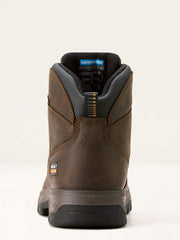 Ariat 10054293 Mens Turbo Duratread Waterproof Work Boot Dark Brown back view. If you need any assistance with this item or the purchase of this item please call us at five six one seven four eight eight eight zero one Monday through Saturday 10:00a.m EST to 8:00 p.m EST