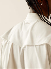Ariat 10054482 Mens Western VentTEK Classic Fit Shirt White back close up. If you need any assistance with this item or the purchase of this item please call us at five six one seven four eight eight eight zero one Monday through Saturday 10:00a.m EST to 8:00 p.m EST