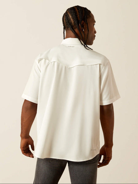 Ariat 10054482 Mens Western VentTEK Classic Fit Shirt White back view. If you need any assistance with this item or the purchase of this item please call us at five six one seven four eight eight eight zero one Monday through Saturday 10:00a.m EST to 8:00 p.m EST