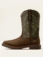 Ariat 10060894 Mens Activator Waterproof Wide Square Toe Work Boot Dark Brown side view. If you need any assistance with this item or the purchase of this item please call us at five six one seven four eight eight eight zero one Monday through Saturday 10:00a.m EST to 8:00 p.m EST