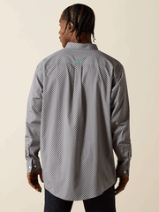Ariat 10062228 Mens Wrinkle Free Caleb Classic Fit Shirt Dark Grey back view. If you need any assistance with this item or the purchase of this item please call us at five six one seven four eight eight eight zero one Monday through Saturday 10:00a.m EST to 8:00 p.m EST