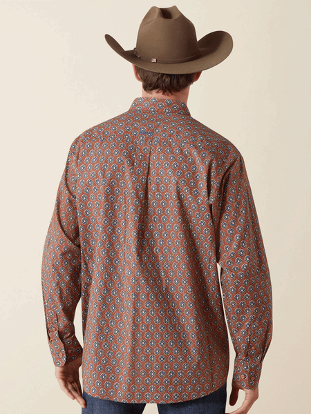 Ariat 10062239 Mens Shaw Classic Fit Long Sleeve Shirt Light Brown back view. If you need any assistance with this item or the purchase of this item please call us at five six one seven four eight eight eight zero one Monday through Saturday 10:00a.m EST to 8:00 p.m EST