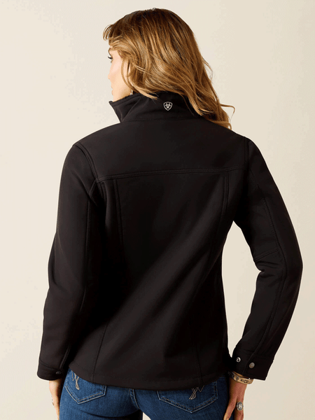 Ariat 10062258 Womens Berber Back Softshell Jacket Black back view. If you need any assistance with this item or the purchase of this item please call us at five six one seven four eight eight eight zero one Monday through Saturday 10:00a.m EST to 8:00 p.m EST