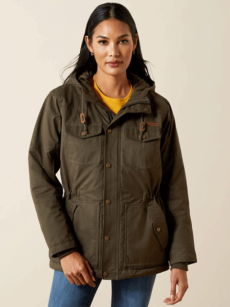 Ariat 10062344 Womens Grizzly 2.0 Parka Earth front view. If you need any assistance with this item or the purchase of this item please call us at five six one seven four eight eight eight zero one Monday through Saturday 10:00a.m EST to 8:00 p.m EST