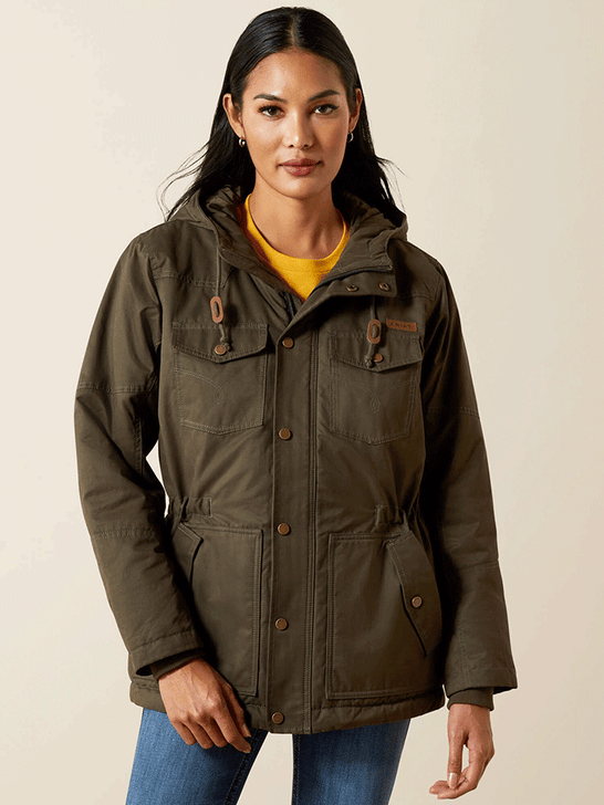 Ariat 10062344 Womens Grizzly 2.0 Parka Earth front view. If you need any assistance with this item or the purchase of this item please call us at five six one seven four eight eight eight zero one Monday through Saturday 10:00a.m EST to 8:00 p.m EST