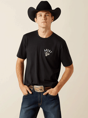 Ariat 10062423 Mens Stitched Skull T-Shirt Black front view. If you need any assistance with this item or the purchase of this item please call us at five six one seven four eight eight eight zero one Monday through Saturday 10:00a.m EST to 8:00 p.m EST