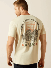 Ariat 10062424 Mens Mezcal Mezclilla T-Shirt Natural back view. If you need any assistance with this item or the purchase of this item please call us at five six one seven four eight eight eight zero one Monday through Saturday 10:00a.m EST to 8:00 p.m EST