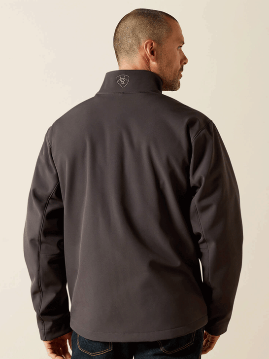 Ariat 10062580 Mens Logo Softshell Jacket Phantom back view. If you need any assistance with this item or the purchase of this item please call us at five six one seven four eight eight eight zero one Monday through Saturday 10:00a.m EST to 8:00 p.m EST