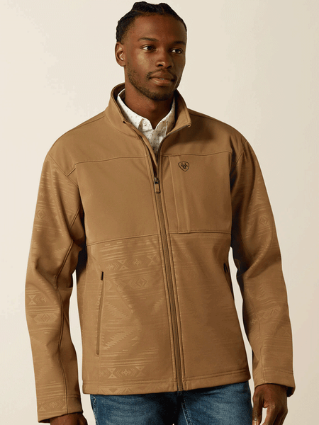 Ariat 10062599 Mens Vernon Softshell Jacket Khaki Southwest front view. If you need any assistance with this item or the purchase of this item please call us at five six one seven four eight eight eight zero one Monday through Saturday 10:00a.m EST to 8:00 p.m EST
