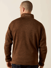 Ariat 10062619 Mens Caldwell Logo 1/4 Zip Sweater Carafe back view. If you need any assistance with this item or the purchase of this item please call us at five six one seven four eight eight eight zero one Monday through Saturday 10:00a.m EST to 8:00 p.m EST