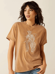 Ariat 10062917 Womens Buckaroo T-Shirt Toasted Coconut Tan front view. If you need any assistance with this item or the purchase of this item please call us at five six one seven four eight eight eight zero one Monday through Saturday 10:00a.m EST to 8:00 p.m EST
