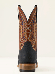 Ariat 10063784 Mens Rock Ridge Wide Square Toe Western Boot Navy Bison back view. If you need any assistance with this item or the purchase of this item please call us at five six one seven four eight eight eight zero one Monday through Saturday 10:00a.m EST to 8:00 p.m EST
