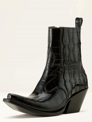 Ariat 10063822 Womens Jade X Toe Western Boot Luxe Caviar Croc Print Black front and outter side view. If you need any assistance with this item or the purchase of this item please call us at five six one seven four eight eight eight zero one Monday through Saturday 10:00a.m EST to 8:00 p.m EST
