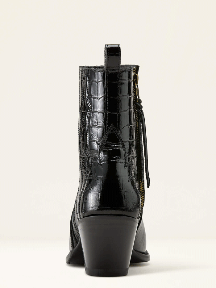 Ariat 10063822 Womens Jade X Toe Western Boot Luxe Caviar Croc Print Black front and outter side view. If you need any assistance with this item or the purchase of this item please call us at five six one seven four eight eight eight zero one Monday through Saturday 10:00a.m EST to 8:00 p.m EST
