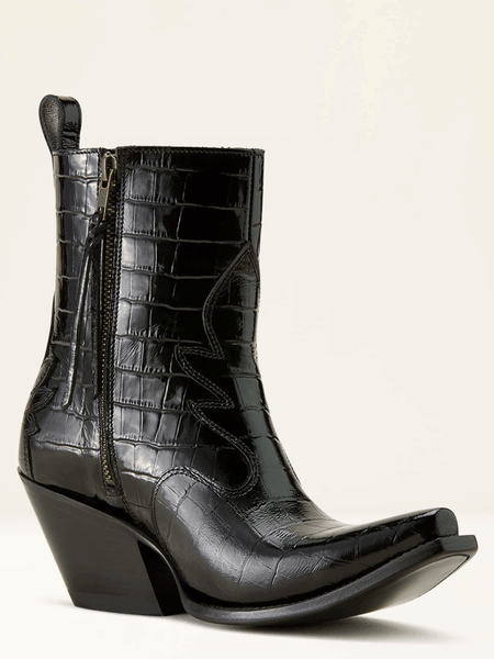 Ariat 10063822 Womens Jade X Toe Western Boot Luxe Caviar Croc Print Black inner side view. If you need any assistance with this item or the purchase of this item please call us at five six one seven four eight eight eight zero one Monday through Saturday 10:00a.m EST to 8:00 p.m EST
