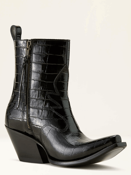 Ariat 10063822 Womens Jade X Toe Western Boot Luxe Caviar Croc Print Black inner side view. If you need any assistance with this item or the purchase of this item please call us at five six one seven four eight eight eight zero one Monday through Saturday 10:00a.m EST to 8:00 p.m EST
