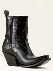 Ariat 10063822 Womens Jade X Toe Western Boot Luxe Caviar Croc Print Black inner side view. If you need any assistance with this item or the purchase of this item please call us at five six one seven four eight eight eight zero one Monday through Saturday 10:00a.m EST to 8:00 p.m EST
