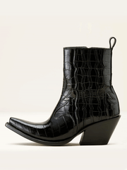 Ariat 10063822 Womens Jade X Toe Western Boot Luxe Caviar Croc Print Black side view. If you need any assistance with this item or the purchase of this item please call us at five six one seven four eight eight eight zero one Monday through Saturday 10:00a.m EST to 8:00 p.m EST