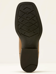 Ariat 10063827 Youth Stampede Wide Square Toe Western Boot Desert Brown sole view. If you need any assistance with this item or the purchase of this item please call us at five six one seven four eight eight eight zero one Monday through Saturday 10:00a.m EST to 8:00 p.m EST
