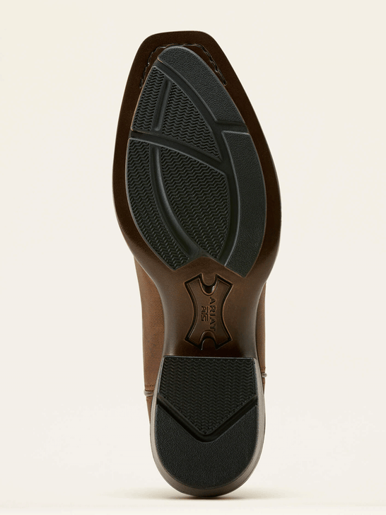 Ariat 10063900 Womens Beaumont Western Boot Sassy Brown sole view. If you need any assistance with this item or the purchase of this item please call us at five six one seven four eight eight eight zero one Monday through Saturday 10:00a.m EST to 8:00 p.m EST
