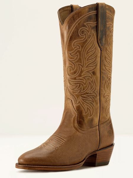 Ariat 10063905 Womens Louella R Toe Western Boot Pearl Brown side / front view. If you need any assistance with this item or the purchase of this item please call us at five six one seven four eight eight eight zero one Monday through Saturday 10:00a.m EST to 8:00 p.m EST