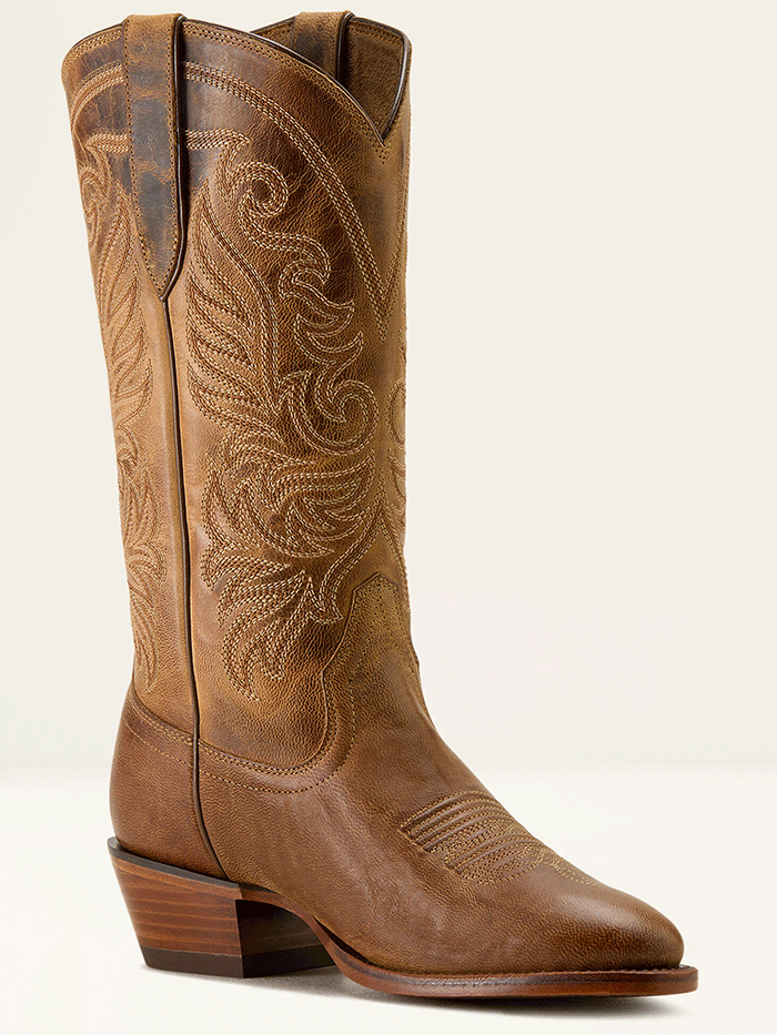 Ariat 10063905 Womens Louella R Toe Western Boot Pearl Brown side view pair. If you need any assistance with this item or the purchase of this item please call us at five six one seven four eight eight eight zero one Monday through Saturday 10:00a.m EST to 8:00 p.m EST