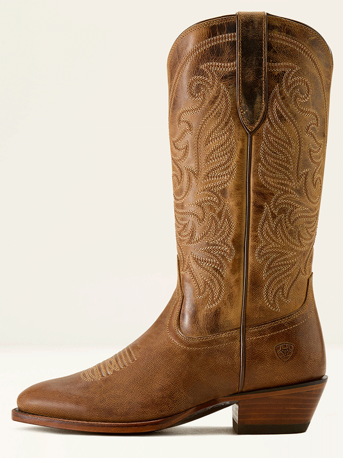 Ariat 10063905 Womens Louella R Toe Western Boot Pearl Brown side view pair. If you need any assistance with this item or the purchase of this item please call us at five six one seven four eight eight eight zero one Monday through Saturday 10:00a.m EST to 8:00 p.m EST