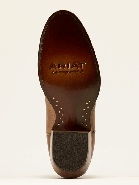 Ariat 10063905 Womens Louella R Toe Western Boot Pearl Brown sole view. If you need any assistance with this item or the purchase of this item please call us at five six one seven four eight eight eight zero one Monday through Saturday 10:00a.m EST to 8:00 p.m EST