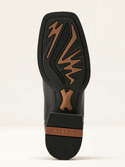 Ariat 10063918 Womens Olena Wide Square Toe Western Boot Obsidian Black sole view. If you need any assistance with this item or the purchase of this item please call us at five six one seven four eight eight eight zero one Monday through Saturday 10:00a.m EST to 8:00 p.m EST

