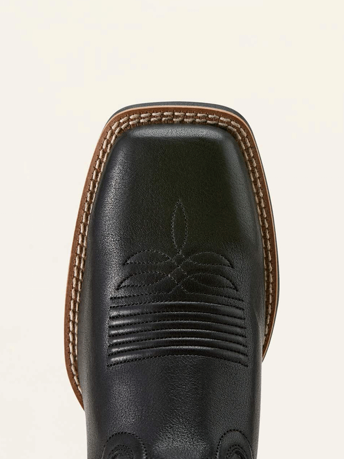 Ariat 10063918 Womens Olena Wide Square Toe Western Boot Obsidian Black front and side view.If you need any assistance with this item or the purchase of this item please call us at five six one seven four eight eight eight zero one Monday through Saturday 10:00a.m EST to 8:00 p.m EST
