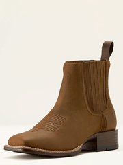 Ariat 10063973 Womens Booker Chelsea Wide Square Toe Western Boot Distressed Brown side / front view. If you need any assistance with this item or the purchase of this item please call us at five six one seven four eight eight eight zero one Monday through Saturday 10:00a.m EST to 8:00 p.m EST
