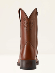 Ariat 10063982 Mens Sonoro Roper Toe Western Boot Cinnamon Brown back view. If you need any assistance with this item or the purchase of this item please call us at five six one seven four eight eight eight zero one Monday through Saturday 10:00a.m EST to 8:00 p.m EST
