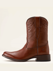 Ariat 10063982 Mens Sonoro Roper Toe Western Boot Cinnamon Brown outter side view. If you need any assistance with this item or the purchase of this item please call us at five six one seven four eight eight eight zero one Monday through Saturday 10:00a.m EST to 8:00 p.m EST