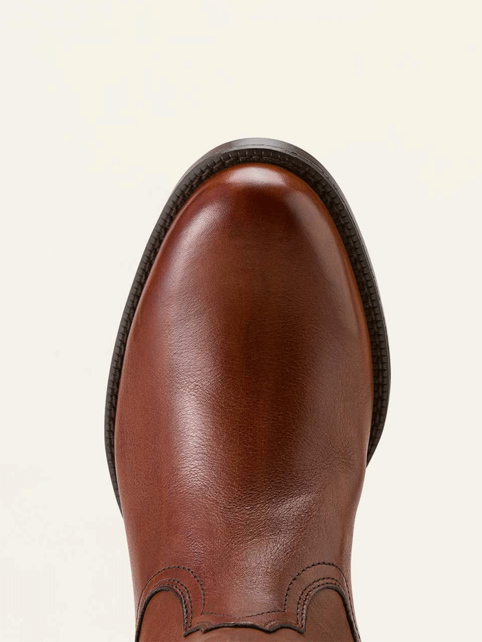 Ariat 10063982 Mens Sonoro Roper Toe Western Boot Cinnamon Brown font and side view. If you need any assistance with this item or the purchase of this item please call us at five six one seven four eight eight eight zero one Monday through Saturday 10:00a.m EST to 8:00 p.m EST