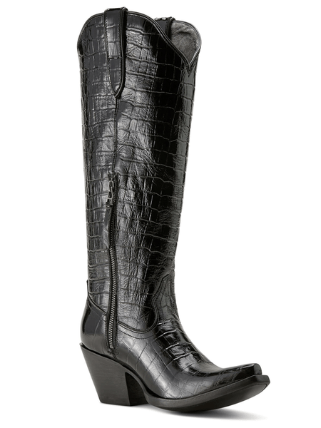 Ariat 10063992 Womens Casanova Western Boot Luxe Caviar Croc Print Black inner side view. If you need any assistance with this item or the purchase of this item please call us at five six one seven four eight eight eight zero one Monday through Saturday 10:00a.m EST to 8:00 p.m EST