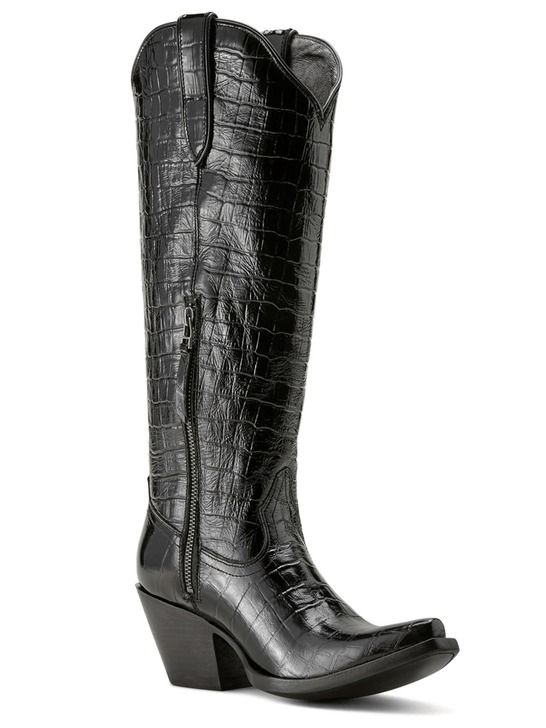 Ariat 10063992 Womens Casanova Western Boot Luxe Caviar Croc Print Black inner side view. If you need any assistance with this item or the purchase of this item please call us at five six one seven four eight eight eight zero one Monday through Saturday 10:00a.m EST to 8:00 p.m EST