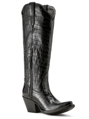 Ariat 10063992 Womens Casanova Western Boot Luxe Caviar Croc Print Black inner side view. If you need any assistance with this item or the purchase of this item please call us at five six one seven four eight eight eight zero one Monday through Saturday 10:00a.m EST to 8:00 p.m EST